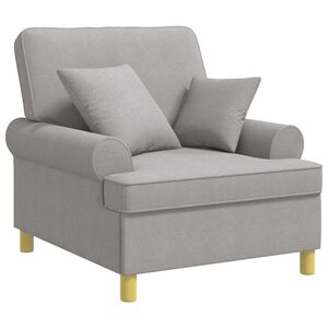 vidaXL Poltrona XL con Cuscini Grigio Nuvola Tessuto