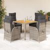 vidaXL Set da Pranzo da Giardino 5 pz con Cuscini in Polyrattan Grigio