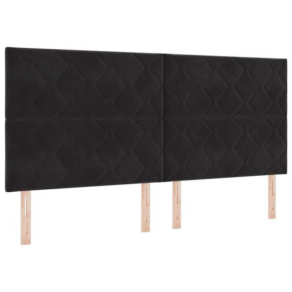 vidaXL Letto a Sorgente LED con materasso Nero 200 x 200 cm Tessuto