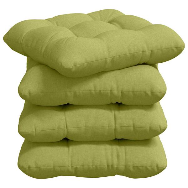 vidaXL Cuscini per Seduta 4 pcs Verde chiaro 45 x 45 x 12 cm Tessuto