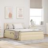 vidaXL Letto con contenitore e materasso Crema 140 x 200 cm