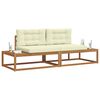 vidaXL Set di divani da esterno con cuscino 2 Pezzo Naturale e Crema