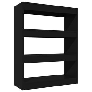 vidaXL Libreria/Divisorio Nero 80x30x103 cm in Legno Multistrato