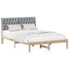 vidaXL Letto con Testiera Rivestita con testiera Marrone 160 x 200 cm