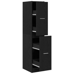 vidaXL Mobiletto da Farmacia Rovere Nero 30x41x144,5 cm Legno Agglomerato