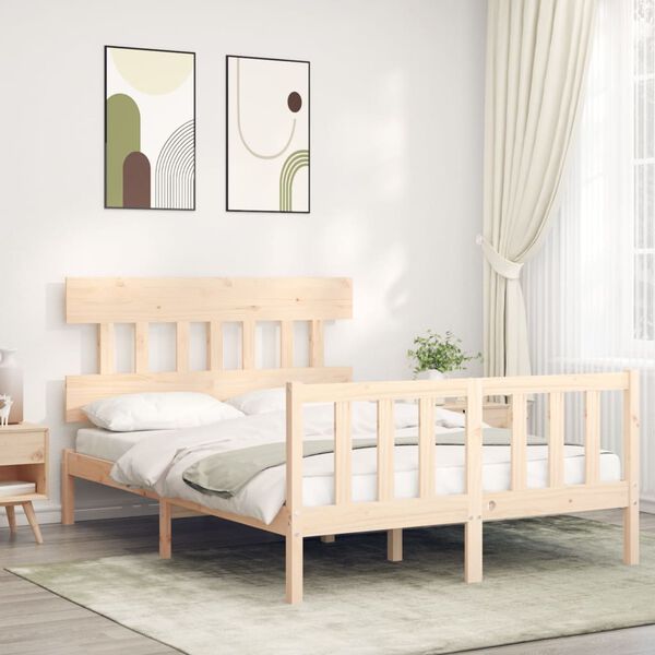 vidaXL Letto senza Materasso 140x190 cm in Legno Massello di Pino