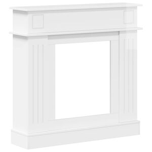 vidaXL Cornice per camino Bianco Lucido 102 x 26 x 100 cm