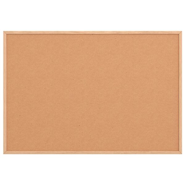 vidaXL Bacheca in sughero con cornice in legno massello di pino 80x55 cm