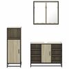 vidaXL Set Mobili da Bagno 3 pz Rovere Sonoma in Legno Multistrato