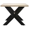 vidaXL Tavolo da Pranzo 140x70x75 cm Legno Massello di Mango Sbiancato