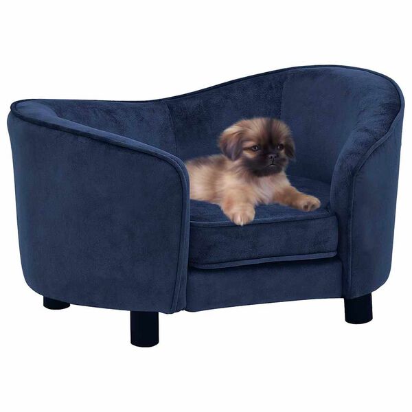 vidaXL Divano per Cani Blu 69x49x40 cm in Peluche