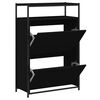 vidaXL Scarpiera Nera 75x34x112 cm in Legno Multistrato