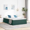 vidaXL Letto con contenitore e materasso Verde Scuro 140 x 200 cm