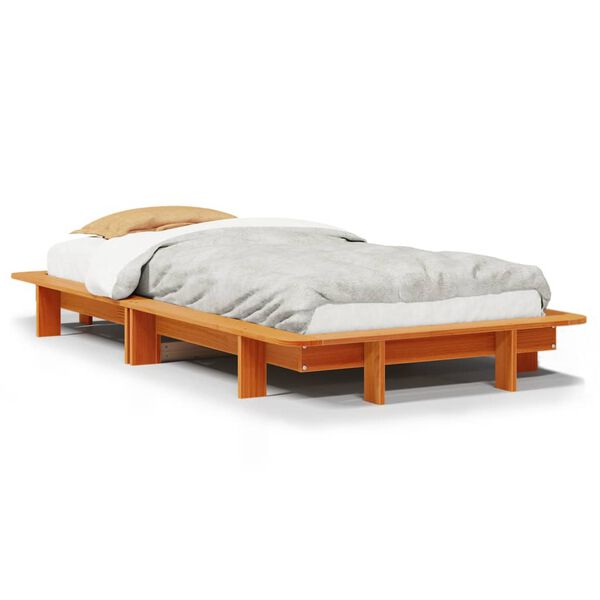 vidaXL Letto senza Materasso Marrone Cera 100x200 cm in Legno di Pino