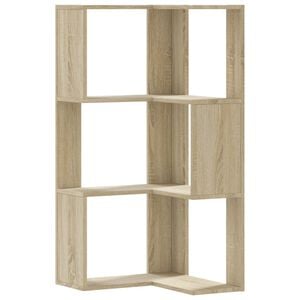 vidaXL Libreria Angolare 3 Ripiani Rovere Sonoma 50x50x102 cm Legno