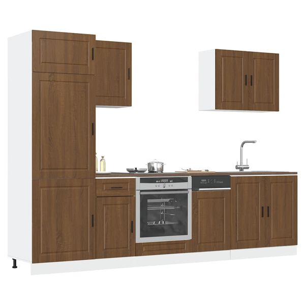 vidaXL Set Mobili da Cucina 7 pz Porto Rovere Marrone in Truciolato