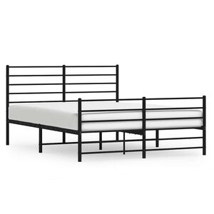 vidaXL Giroletto con Testiera e Pediera Metallo Nero 120x190 cm