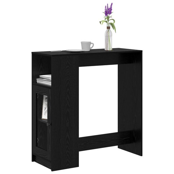 vidaXL Tavolo da bar Rovere Nero 101 x 40 x 103,5 cm Legno multistrato