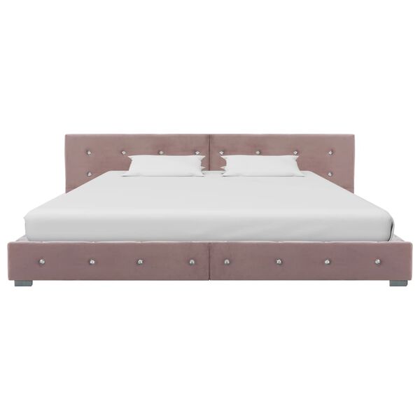 vidaXL Letto con Materasso Rosa Velluto 180x200 cm