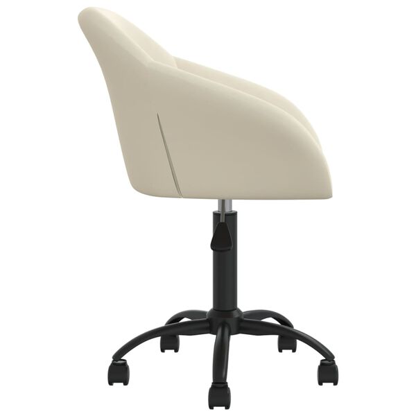 vidaXL Sedia Girevole da Ufficio Crema in Velluto