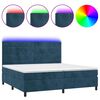 vidaXL Letto a Molle con Materasso e LED Blu Scuro 200x200 cm