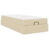 vidaXL Struttura letto con materasso con materasso 2 pcs Crema Tessuto