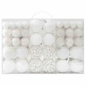 vidaXL Set Palline di Natale 100 pz Bianco