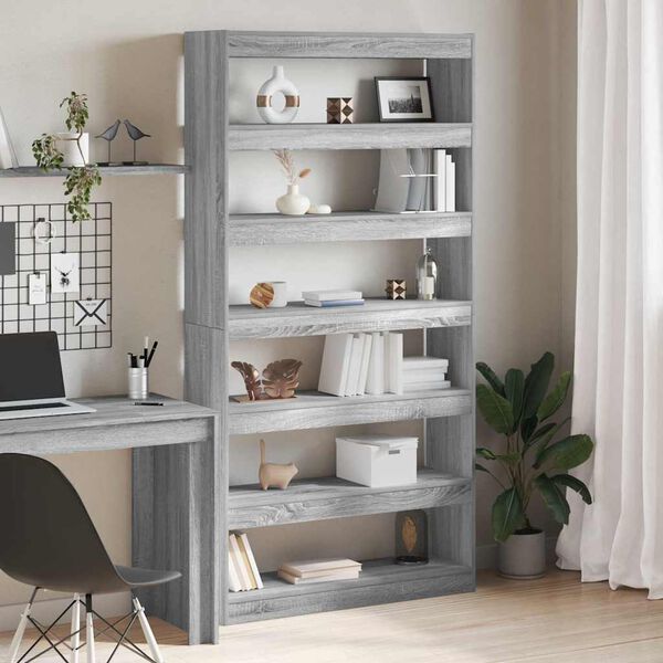 vidaXL Armadio per Libri Grigio Sonoma 100 x 30 x 198 cm