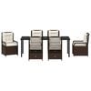 vidaXL Set da Pranzo per Giardino 7 pcs Marrone polyrattan