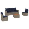 vidaXL Set Divani da Giardino 6 pz con Cuscini Grigio in Polyrattan