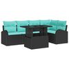 vidaXL Set Divano da Giardino 6 pz 5-Numero di posti Nero Poly Rattan