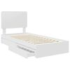 vidaXL Letto con Contenitore Bianco 90 x 200 cm Legno multistrato