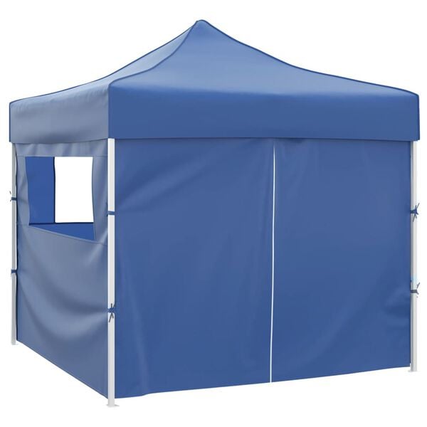 vidaXL Tenda Pieghevole Blu 3 x 3 m con 4 Pareti