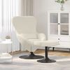 vidaXL Sedia Egg con Pouf Crema Velluto