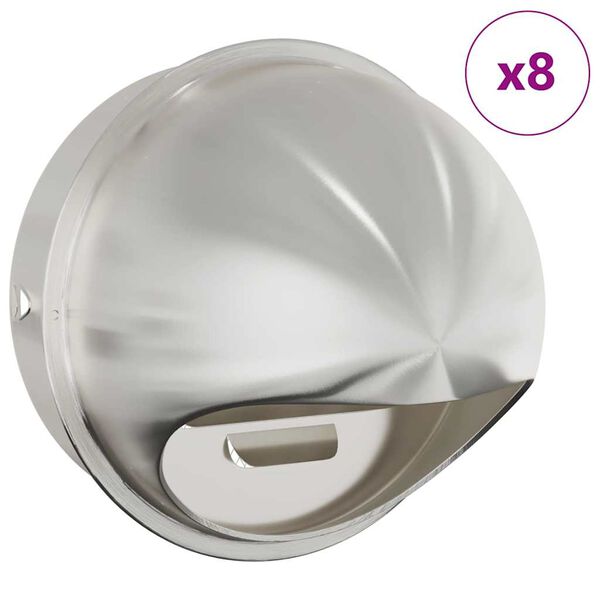 vidaXL Coperture per ventilazione d'aria 8 pcs Argento 200 mm