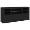 vidaXL Credenza con Luci LED Nera 142,5x37x67 cm