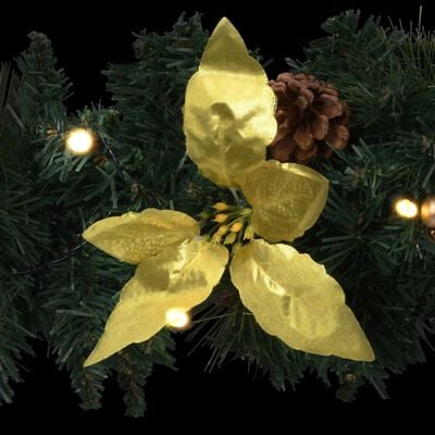 vidaXL Ghirlanda di Natale con Lucine LED Verde 60 cm in PVC