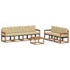 vidaXL Set di divani da esterno con cuscino 8 pcs Naturale e Beige