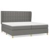 vidaXL Giroletto a Molle con Materasso Grigio Scuro 200x200 cm Tessuto