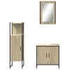 vidaXL Set Mobili da Bagno 3 pz Rovere Sonoma in Legno Multistrato