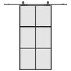 vidaXL Porta Scorrevole Ferramenta Nera 102,5x205 cm Vetro Temperato