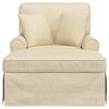 vidaXL Chaise Longe con Gonna Crema 91 x 157 x 91 cm Tessuto
