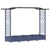vidaXL Letto Rialzato con Griglia e Tetto Grigio 207 x 40 x 126 cm PP