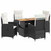 vidaXL Set da pranzo per esterni 5 pz Nero e Bianco Crema
