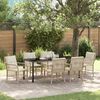 vidaXL Set da Pranzo per Giardino con cuscino 7 pcs Beige polyrattan