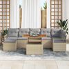 vidaXL Set Divano da Giardino 8 pcs Beige Poly Rattan