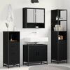 vidaXL Set di mobili per il bagno 4 pcs Rovere Nero Legno multistrato