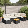 vidaXL Set Divani da Giardino con Cuscini 7pz Nero Polyrattan