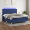 vidaXL Letto a Molle con Materasso e LED Blu 180x200 cm in Tessuto