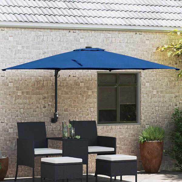 vidaXL Ombrello da giardino Azzurro 248,5 x 247,5 x 160 cm